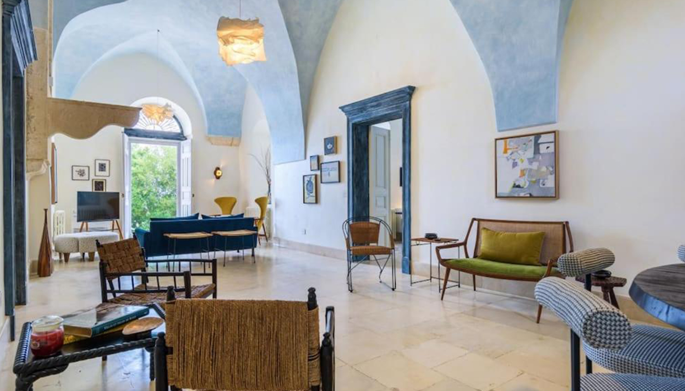 Vaulted salon of a luxury villa in Beirut, built by EJI Interiors